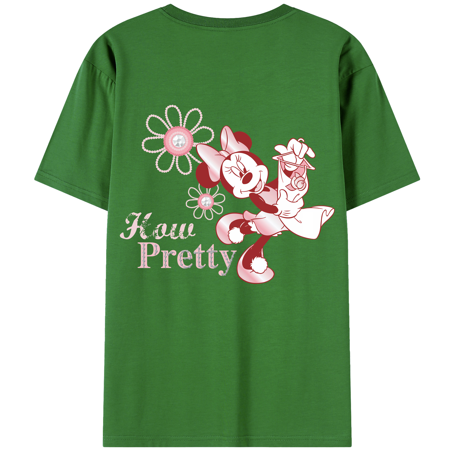 （画像用） ミッキーマウス Mickey Mouse レディース半袖Tシャツ(バックプリント)
